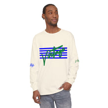 Load image into Gallery viewer, VINTAGE STARS AND STRIPES LONG SLEEVE (UNISEX) ROYAL AND GREEN INK