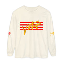 Load image into Gallery viewer, VINTAGE STARS AND STRIPES LONG SLEEVE (UNISEX) RED AND GOLD INK