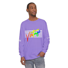 Load image into Gallery viewer, VINTAGE STARS AND STRIPES LONG SLEEVE (UNISEX) ROY G BIV AND WHITE INK