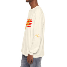Load image into Gallery viewer, VINTAGE STARS AND STRIPES LONG SLEEVE (UNISEX) RED AND GOLD INK