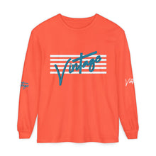 Load image into Gallery viewer, VINTAGE STARS AND STRIPES LONG SLEEVE (UNISEX) TEAL AND WHITE INK