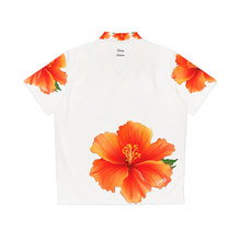 Load image into Gallery viewer, VINTAGE NEW HAWAIIAN (WELCOME TO BOTANY 101 ORANGE FLOWER) ON WHITE