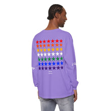 Load image into Gallery viewer, VINTAGE STARS AND STRIPES LONG SLEEVE (UNISEX) ROY G BIV AND WHITE INK