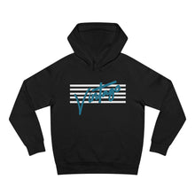 Load image into Gallery viewer, VINTAGE STARS AND STRIPES UNISEX HOODIE (WHITE AND TEAL)