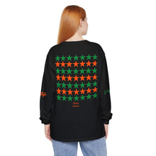 Load image into Gallery viewer, VINTAGE STARS AND STRIPES LONG SLEEVE (UNISEX) GREEN AND ORANGE INK