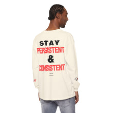Load image into Gallery viewer, VINTAGE STAY P&amp;C LONG SLEEVE TEE BLACK AND INFERED (UNISEX)