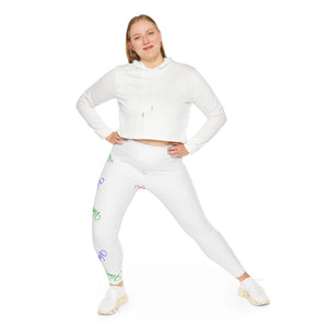 VINTAGE (Plus Size) QUAD COLOR Stretchy leggings (White)