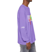 Load image into Gallery viewer, VINTAGE STARS AND STRIPES LONG SLEEVE (UNISEX) ROY G BIV AND WHITE INK