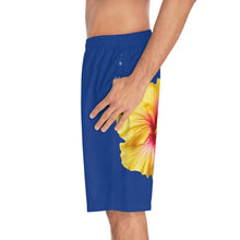 Load image into Gallery viewer, VINTAGE (WELCOME TO BOTANY 101 YELLOW FLOWER) ON BLUE SHORTS