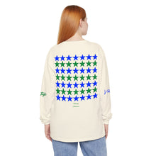 Load image into Gallery viewer, VINTAGE STARS AND STRIPES LONG SLEEVE (UNISEX) ROYAL AND GREEN INK