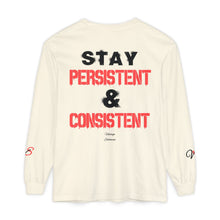 Load image into Gallery viewer, VINTAGE STAY P&amp;C LONG SLEEVE TEE BLACK AND INFERED (UNISEX)
