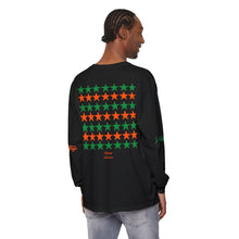 Load image into Gallery viewer, VINTAGE STARS AND STRIPES LONG SLEEVE (UNISEX) GREEN AND ORANGE INK