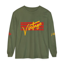 Load image into Gallery viewer, VINTAGE STARS AND STRIPES LONG SLEEVE (UNISEX) RED AND GOLD INK
