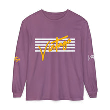 Load image into Gallery viewer, VINTAGE STARS AND STRIPES LONG SLEEVE (UNISEX) GOLD AND WHITE INK