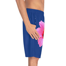 Load image into Gallery viewer, VINTAGE (WELCOME TO BOTANY 101 PINK FLOWER) ON BLUE SHORTS