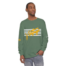 Load image into Gallery viewer, VINTAGE STARS AND STRIPES LONG SLEEVE (UNISEX) GOLD AND WHITE INK