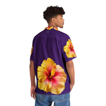 Load image into Gallery viewer, VINTAGE NEW HAWAIIAN (WELCOME TO BOTANY 101 YELLOW FLOWER) ON PURPLE