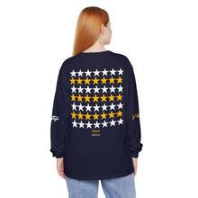 Load image into Gallery viewer, VINTAGE STARS AND STRIPES LONG SLEEVE (UNISEX) GOLD AND WHITE INK