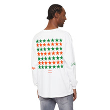 Load image into Gallery viewer, VINTAGE STARS AND STRIPES LONG SLEEVE (UNISEX) GREEN AND ORANGE INK