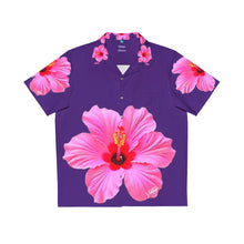 Load image into Gallery viewer, VINTAGE NEW HAWAIIAN (WELCOME TO BOTANY 101 PINK FLOWER) ON PURPLE