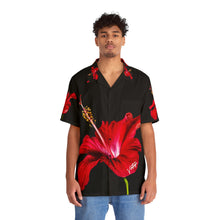 Load image into Gallery viewer, VINTAGE NEW HAWAIIAN (WELCOME TO BOTANY 101 RED FLOWER) ON BLACK
