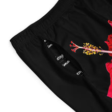 Load image into Gallery viewer, VINTAGE (WELCOME TO BOTANY 101 RED FLOWER) ON BLACK  SHORTS