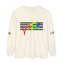 Load image into Gallery viewer, VINTAGE STARS AND STRIPES LONG SLEEVE (UNISEX) ROY G BIV &amp; BLACK INK