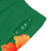 Load image into Gallery viewer, VINTAGE (WELCOME TO BOTANY 101 ORANGE FLOWER) ON GREEN SHORTS