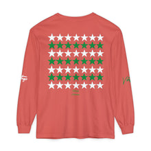 Load image into Gallery viewer, VINTAGE STARS AND STRIPES LONG SLEEVE (UNISEX) GREEN AND WHITE INK