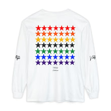Load image into Gallery viewer, VINTAGE STARS AND STRIPES LONG SLEEVE (UNISEX) ROY G BIV &amp; BLACK INK