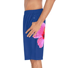 Load image into Gallery viewer, VINTAGE (WELCOME TO BOTANY 101 PINK FLOWER) ON BLUE SHORTS