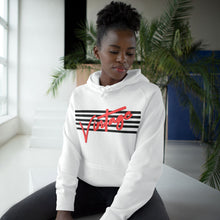 Load image into Gallery viewer, VINTAGE STARS AND STRIPES UNISEX HOODIE (BLACK AND ROSE RED)