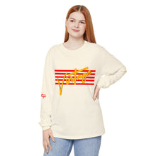 Load image into Gallery viewer, VINTAGE STARS AND STRIPES LONG SLEEVE (UNISEX) RED AND GOLD INK