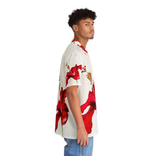 Load image into Gallery viewer, VINTAGE NEW HAWAIIAN (WELCOME TO BOTANY 101 RED FLOWER) ON WHITE