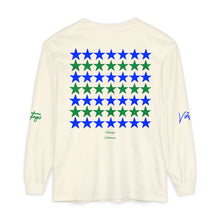 Load image into Gallery viewer, VINTAGE STARS AND STRIPES LONG SLEEVE (UNISEX) ROYAL AND GREEN INK