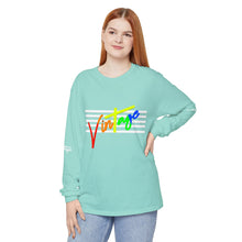 Load image into Gallery viewer, VINTAGE STARS AND STRIPES LONG SLEEVE (UNISEX) ROY G BIV AND WHITE INK