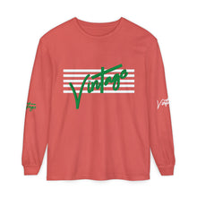 Load image into Gallery viewer, VINTAGE STARS AND STRIPES LONG SLEEVE (UNISEX) GREEN AND WHITE INK