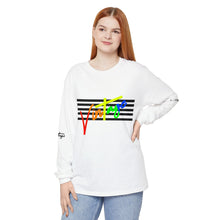 Load image into Gallery viewer, VINTAGE STARS AND STRIPES LONG SLEEVE (UNISEX) ROY G BIV &amp; BLACK INK