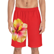 Load image into Gallery viewer, VINTAGE (WELCOME TO BOTANY 101 YELLOW FLOWER) ON RED SHORTS