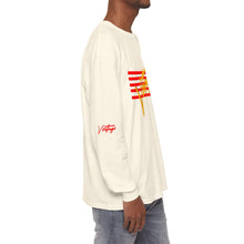 Load image into Gallery viewer, VINTAGE STARS AND STRIPES LONG SLEEVE (UNISEX) RED AND GOLD INK