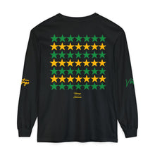 Load image into Gallery viewer, VINTAGE STARS AND STRIPES LONG SLEEVE (UNISEX) GREEN AND GOLD INK