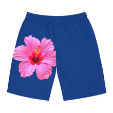Load image into Gallery viewer, VINTAGE (WELCOME TO BOTANY 101 PINK FLOWER) ON BLUE SHORTS