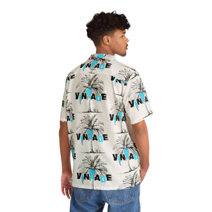 VINATGE BLACK AND TEAL HAWAIIAN SHIRT