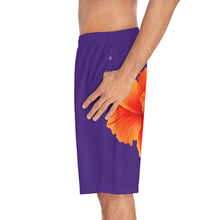 Load image into Gallery viewer, VINTAGE (WELCOME TO BOTANY 101 ORANGE FLOWER) ON PURPLE SHORTS