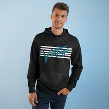 Load image into Gallery viewer, VINTAGE STARS AND STRIPES UNISEX HOODIE (WHITE AND TEAL)