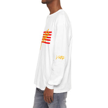 Load image into Gallery viewer, VINTAGE STARS AND STRIPES LONG SLEEVE (UNISEX) RED AND GOLD INK