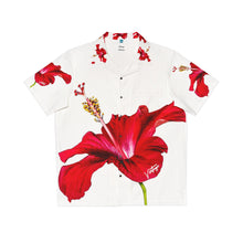 Load image into Gallery viewer, VINTAGE NEW HAWAIIAN (WELCOME TO BOTANY 101 RED FLOWER) ON WHITE
