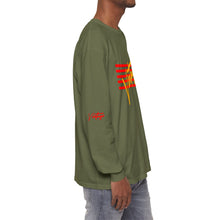 Load image into Gallery viewer, VINTAGE STARS AND STRIPES LONG SLEEVE (UNISEX) RED AND GOLD INK