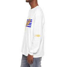 Load image into Gallery viewer, VINTAGE STARS AND STRIPES LONG SLEEVE (UNISEX) ROYAL AND GOLD INK