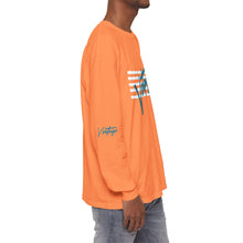 Load image into Gallery viewer, VINTAGE STARS AND STRIPES LONG SLEEVE (UNISEX) TEAL AND WHITE INK